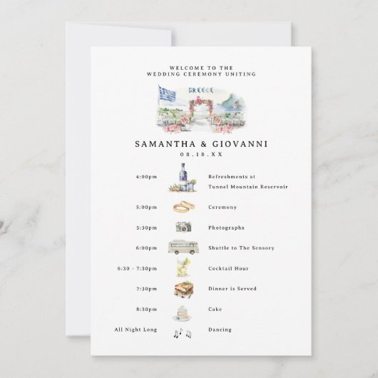 Greece Wedding Weekend Welcome Digital 招待状 (正面)