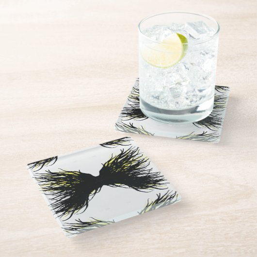 Greed Abstract 7 Deadly Sins Alcohol Ink Art ガラスコースター (アングル)