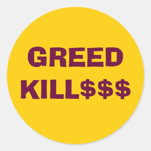 GREED KILL$$$ステッカー ラウンドシール (正面)