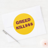 GREED KILL$$$ステッカー ラウンドシール (封筒)