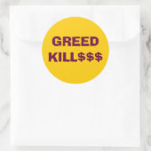 GREED KILL$$$ステッカー ラウンドシール (バッグ)