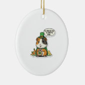 Greedy Guinea Pig Leprechaun St. Patrick’s Day セラミックオーナメント (右)