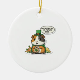 Greedy Guinea Pig Leprechaun St. Patrick’s Day セラミックオーナメント