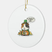 Greedy Guinea Pig Leprechaun St. Patrick’s Day セラミックオーナメント (左)