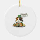 Greedy Guinea Pig Leprechaun St. Patrick’s Day セラミックオーナメント (裏面)