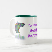 GreeHee大きい心がある、深く考えるなドラゴン ツートーンマグカップ (正面左)