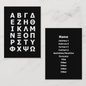 Greek Alphabet 名刺 (正面/裏面)
