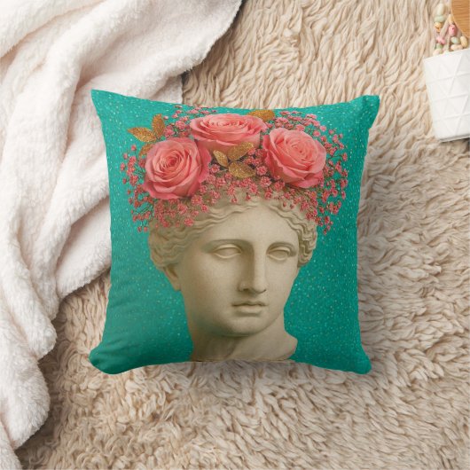 Greek Ancient Woman Pillow. クッション (ブランケット)