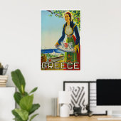 Greek Art Greece Travel Poster Print Greek Kitchen ポスター (ホームオフィス)