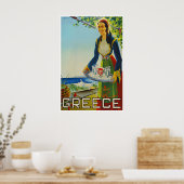 Greek Art Greece Travel Poster Print Greek Kitchen ポスター (キッチン)