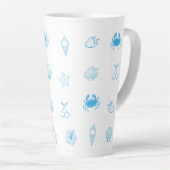  Greek Beach Minimalist カフェラテマグ (右アングル)