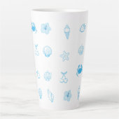  Greek Beach Minimalist カフェラテマグ (正面)