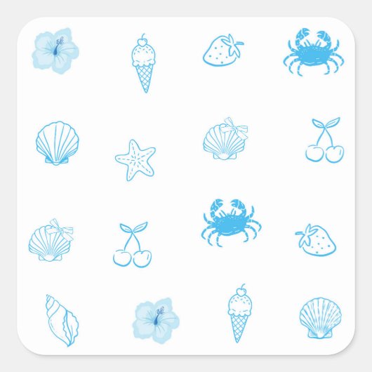 Greek Beach Minimalist スクエアシール (正面)