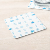 Greek Beach Minimalist スクエアペーパーコースター (アングル)