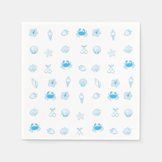 Greek Beach Minimalist スタンダードカクテルナプキン (正面)