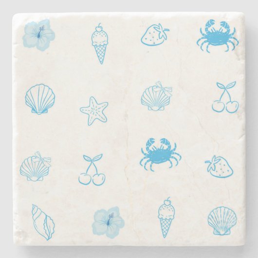 Greek Beach Minimalist ストーンコースター (正面)