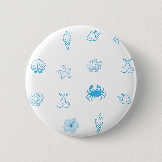 Greek Beach Minimalist 缶バッジ (正面)