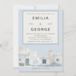 Greek Blue Destination Wedding | Elegant  招待状