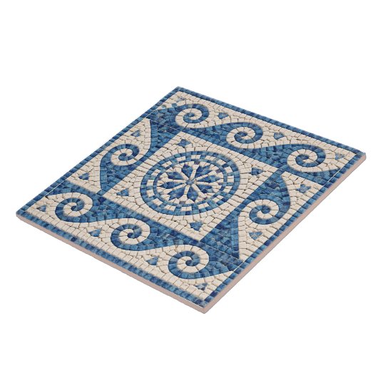 Greek Blue Mosaic – Mediterranean Ceramic Tile タイル (側面)