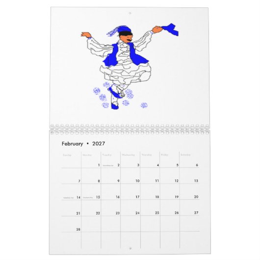 GREEK CALENDAR 2026/ ΕΛΛΗΝΙΚΟ ΗΜΕΡΟΛΟΓΙΑΚΟ 2026 カレンダー (2月 2027)