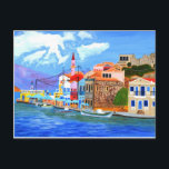 Greek coast ポストカード<br><div class="desc">Mykonos is a Greek island,  part of the Cyclades,  lying between Tinos,  Syros,  Paros and Naxos,  where tourism is a major industry. Mykonos is particularly renowned for its cosmopolitan nightlife; many international celebrities visit the island every summer.</div>