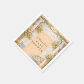 Greek Coastal Columns Baby Shower スタンダードカクテルナプキン (角)