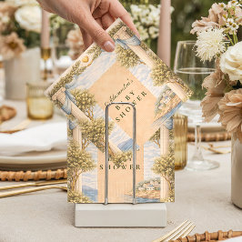 Greek Coastal Columns Baby Shower スタンダードカクテルナプキン