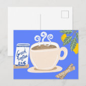 Greek Coffee & Lemon Branch Mediterranean Poster ポストカード (正面/裏面)