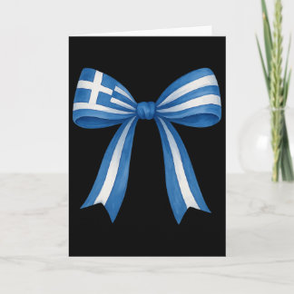 Greek Coquette Bow Greek Girl Greece Flag Greek Ea カード