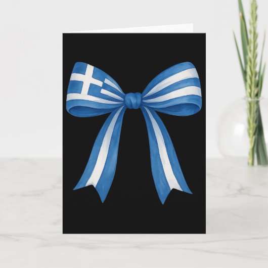 Greek Coquette Bow Greek Girl Greece Flag Greek Ea カード (正面)
