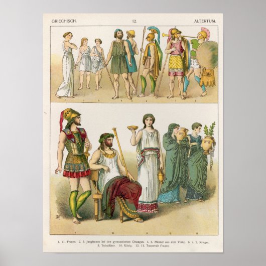 Greek Dress, from 'Trachten der Voelker', 1864 ポスター (正面)