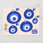 Greek evil eye traditional decor with lizzard  シーズンポストカード (正面)