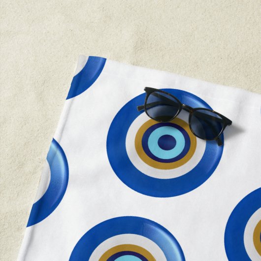 Greek Eye Design Just Add Text ビーチタオル (インサイチュ)