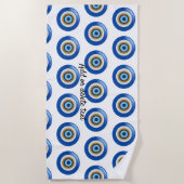Greek Eye Design Just Add Text ビーチタオル (正面)
