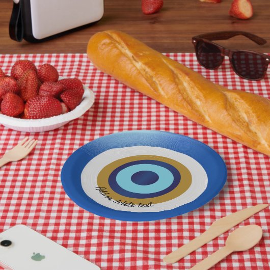 Greek Eye Design Just Add Text ペーパープレート (ピクニック)