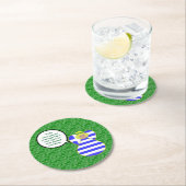 Greek Flag Angel Talking Blond Personalized  ラウンドペーパーコースター (インサイチュ)