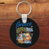 Greek Flag Outfit Idea for Kids with Hellenic キーホルダー (正面)