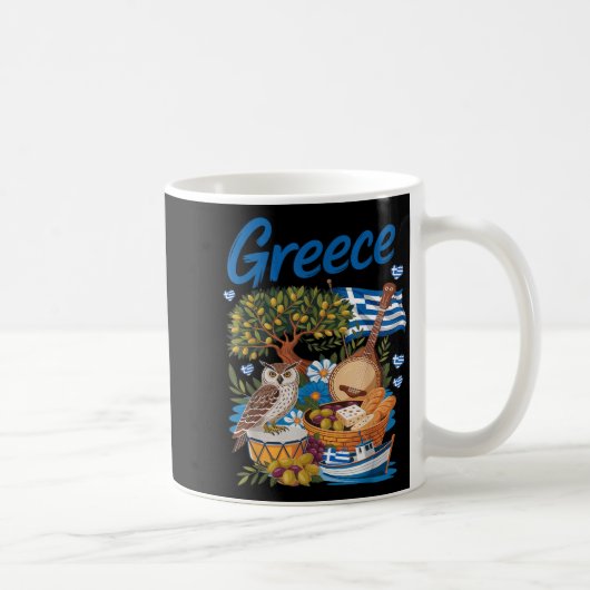 Greek Flag Outfit Idea for Kids with Hellenic コーヒーマグカップ (右)