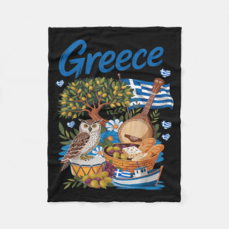 Greek Flag Outfit Idea for Kids with Hellenic フリースブランケット