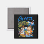 Greek Flag Outfit Idea for Kids with Hellenic マグネット (正面/裏面)