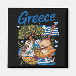 Greek Flag Outfit Idea for Kids with Hellenic マグネット