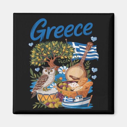 Greek Flag Outfit Idea for Kids with Hellenic マグネット (正面)