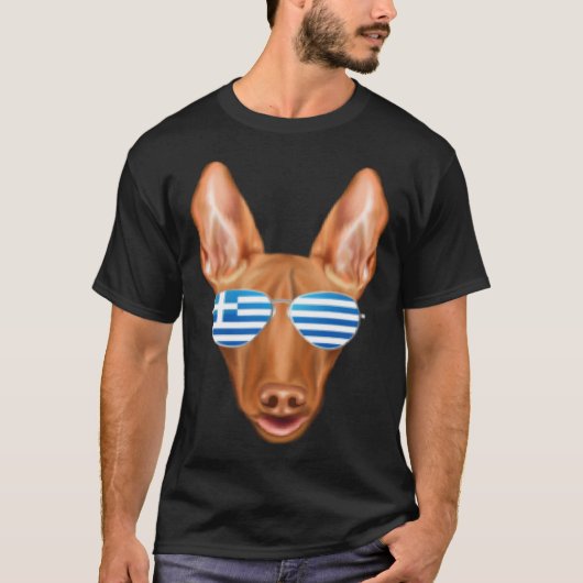 Greek Flag Pharaoh Hound Dog Greece Pocket Tシャツ (正面)