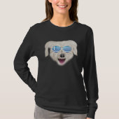 Greek Flag Pyrenean Shepherd Dog Greece Pocket Tシャツ (正面)
