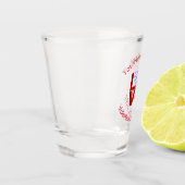 Greek Flag Red Letters LOVE Personalized ショットグラス (左)