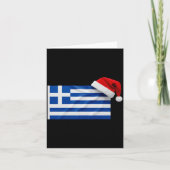 Greek Flag Santa Hat Funny Greece Christmas Holida カード (正面)