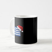 Greek Flag Santa Hat Funny Greece Christmas Holida コーヒーマグカップ (正面左)