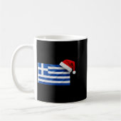 Greek Flag Santa Hat Funny Greece Christmas Holida コーヒーマグカップ (左)