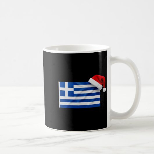 Greek Flag Santa Hat Funny Greece Christmas Holida コーヒーマグカップ (右)