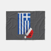 Greek Flag Santa Hat Funny Greece Christmas Holida フリースブランケット (正面(横))